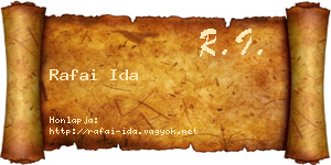 Rafai Ida névjegykártya